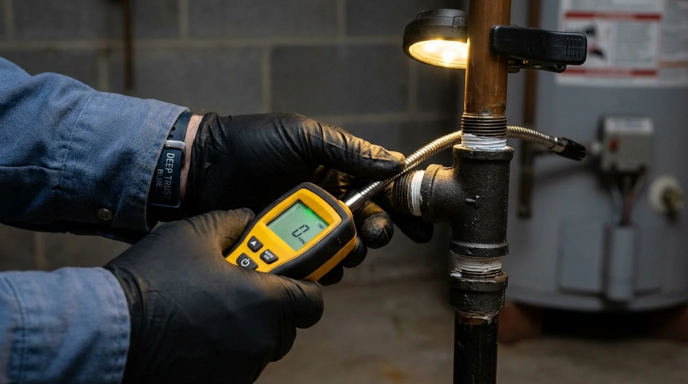Gas leak detection with electronic sniffer by Johns Plumbing LLC in Kettleman City