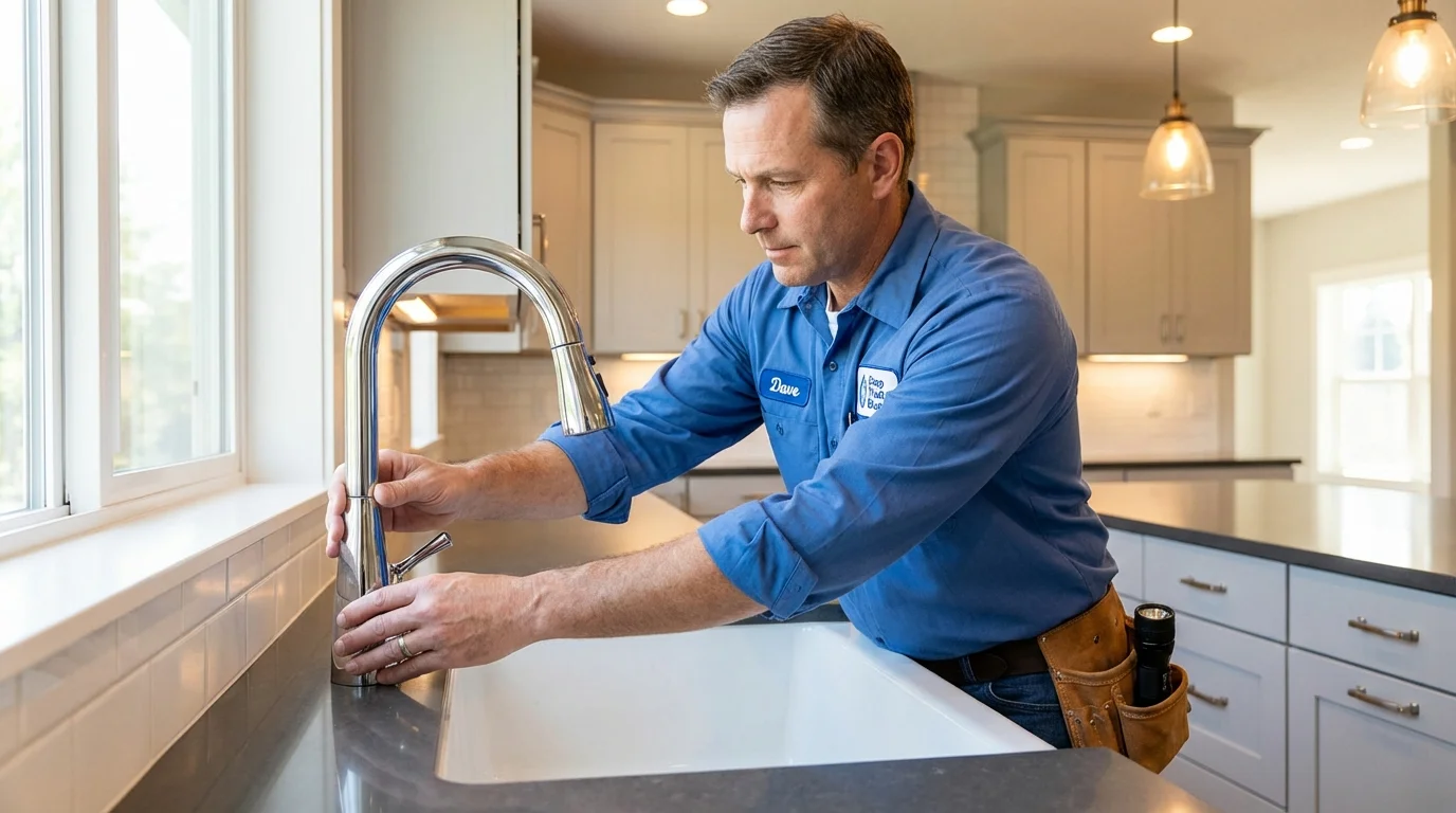 Kitchen faucet installation by Johns Plumbing LLC in Kettleman City